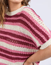 Load image into Gallery viewer, Striped Knit Top Chateau Rose Stripe
