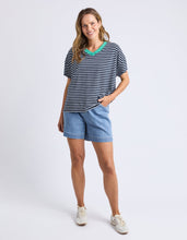 Load image into Gallery viewer, Sabrina Tee Navy &amp; White Stripe
