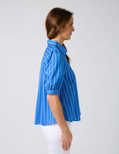 Load image into Gallery viewer, Asha Blouse - Cobalt Stripe
