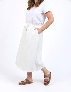 Greta Denim Skirt Vintage White