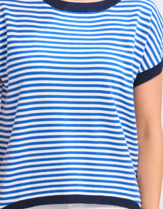 Laneway Top - Cobalt Stripe