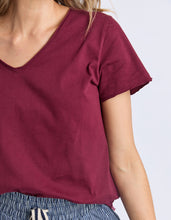 Load image into Gallery viewer, Pima Vee Tee Plum
