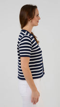 Load image into Gallery viewer, Rue Cardi Navy and White Stripe

