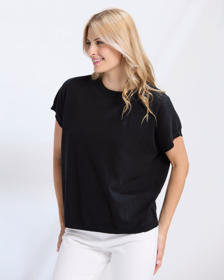 Gwen Knit Tee - Black