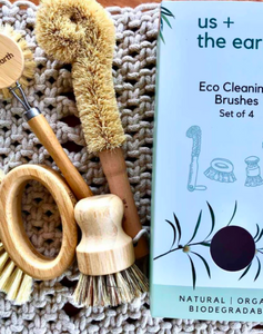 Eco Cleaning - Bamboo Scrubbing Brushes set of 4