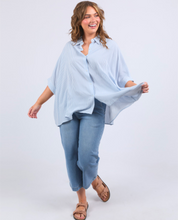 Load image into Gallery viewer, Luna Shirt Dusk Blue &amp; White Stripe
