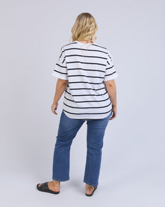Halli Stripe Tee - Black and White