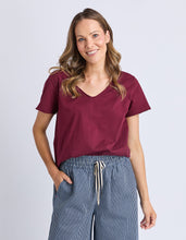 Load image into Gallery viewer, Pima Vee Tee Plum
