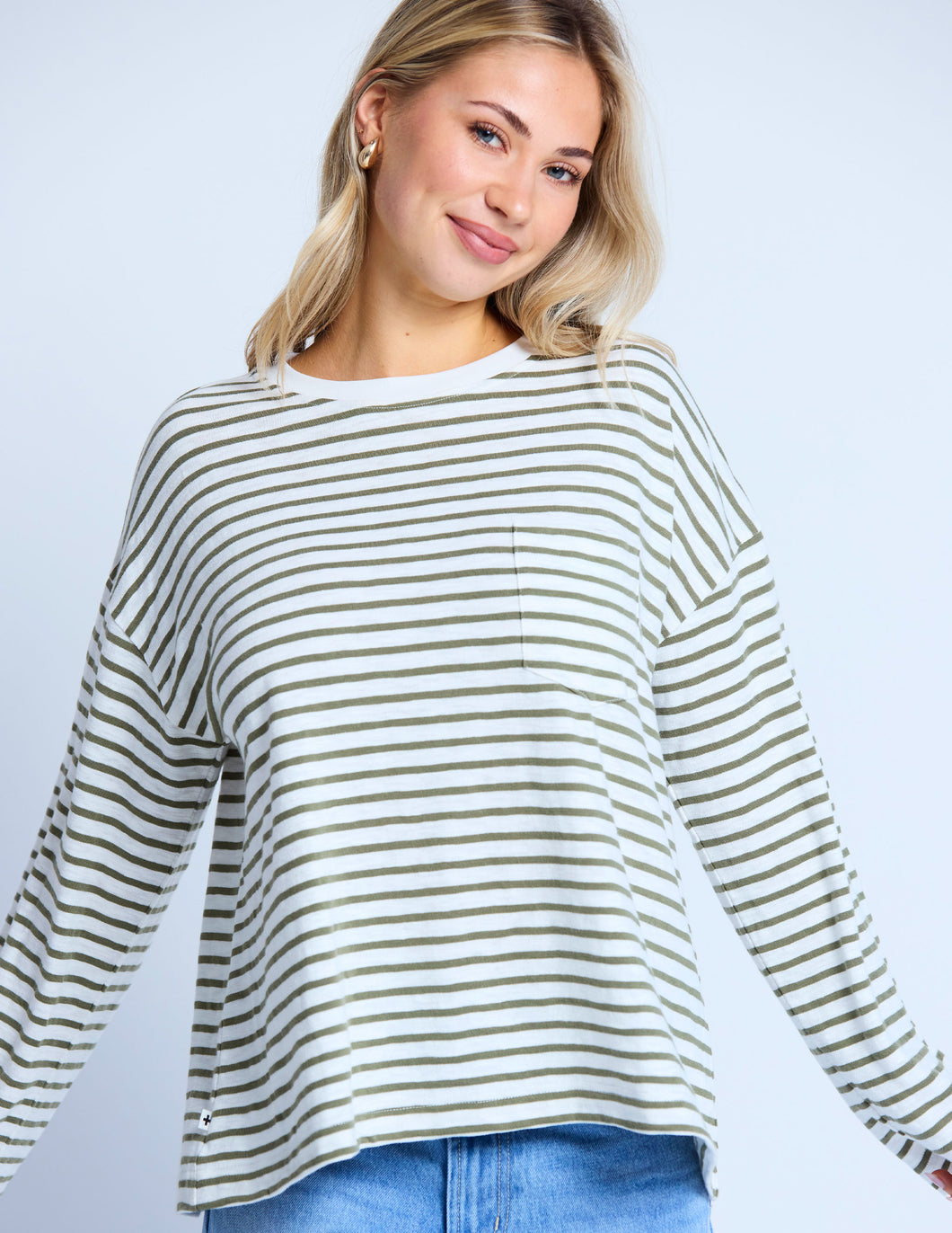 Stella + Gemma Drop Should Tee - Herbal Stripe
