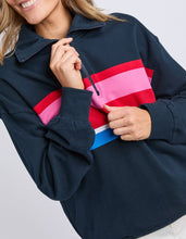 Load image into Gallery viewer, Real Love 1/4 Zip Stripe/Navy Body
