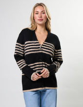 Load image into Gallery viewer, Stripe Cardigan - Black Sand
