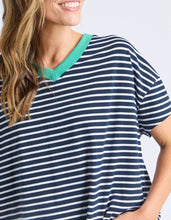 Load image into Gallery viewer, Sabrina Tee Navy &amp; White Stripe
