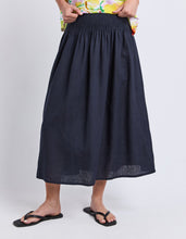 Load image into Gallery viewer, Flair Shirred Skirt - Navy
