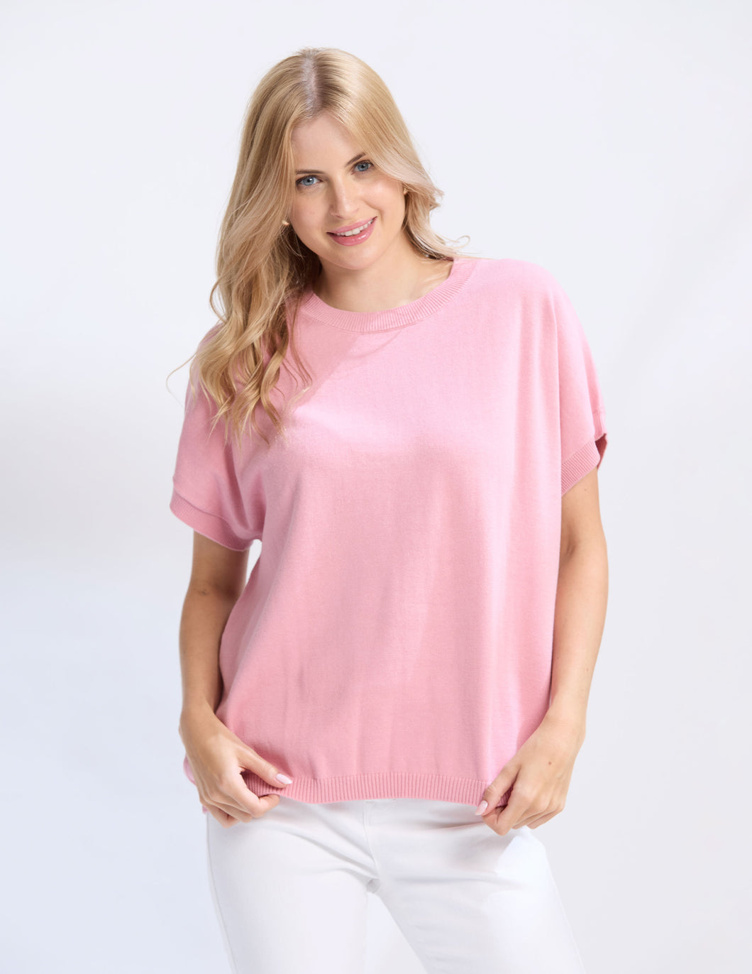 Gwen Knit Tee - Pink