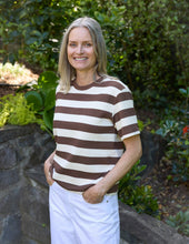 Load image into Gallery viewer, Jean Top - Choc Stripe
