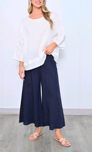 Wide Leg Pants - Navy