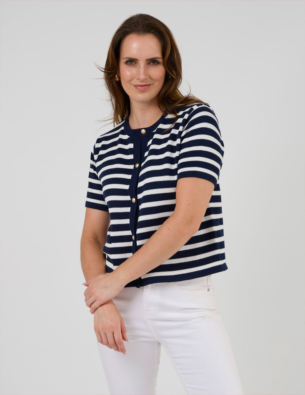 Rue Cardi Navy and White Stripe