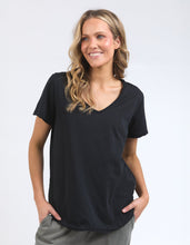 Load image into Gallery viewer, Pima Vee Tee Black
