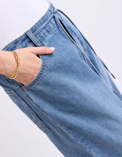 Load image into Gallery viewer, Paige Tie Waist Jean Light Blue Wash
