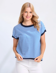 Laneway Top - Cobalt Stripe