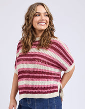 Load image into Gallery viewer, Striped Knit Top Chateau Rose Stripe
