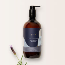 Load image into Gallery viewer, Hand &amp; Body Lotion (500ml) - Rose Geranium &amp; Lavender

