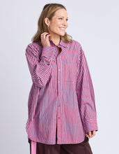 Load image into Gallery viewer, Lila Stripe Shirt Maroon/Lilac Stripe

