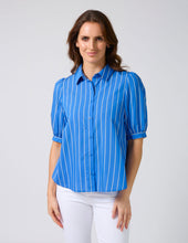 Load image into Gallery viewer, Asha Blouse - Cobalt Stripe
