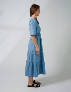 Vittoria Dress - Light wash