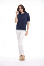 Load image into Gallery viewer, Knit Top Short Sleeve - Navy

