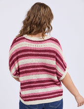 Load image into Gallery viewer, Striped Knit Top Chateau Rose Stripe
