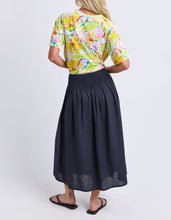 Load image into Gallery viewer, Flair Shirred Skirt - Navy
