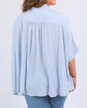 Load image into Gallery viewer, Luna Shirt Dusk Blue &amp; White Stripe
