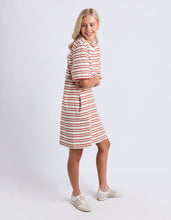 Load image into Gallery viewer, Rouge Tee Dress Marshmellow/Tan Stripe
