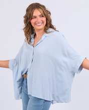 Load image into Gallery viewer, Luna Shirt Dusk Blue &amp; White Stripe
