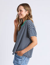 Load image into Gallery viewer, Sabrina Tee Navy &amp; White Stripe
