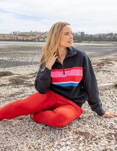 Load image into Gallery viewer, Real Love 1/4 Zip Stripe/Navy Body

