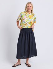 Load image into Gallery viewer, Flair Shirred Skirt - Navy
