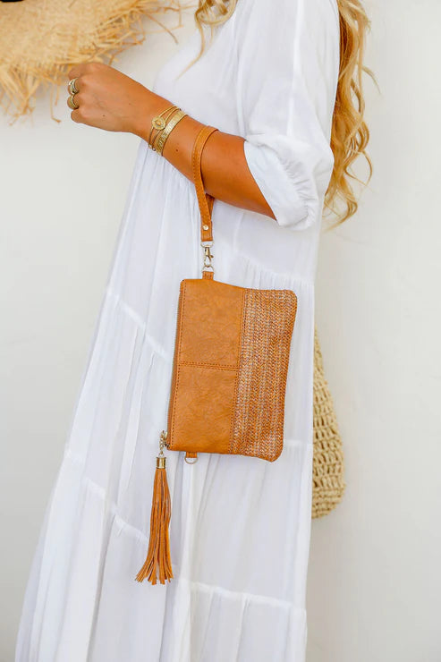 Two Tone Clutch - Tan